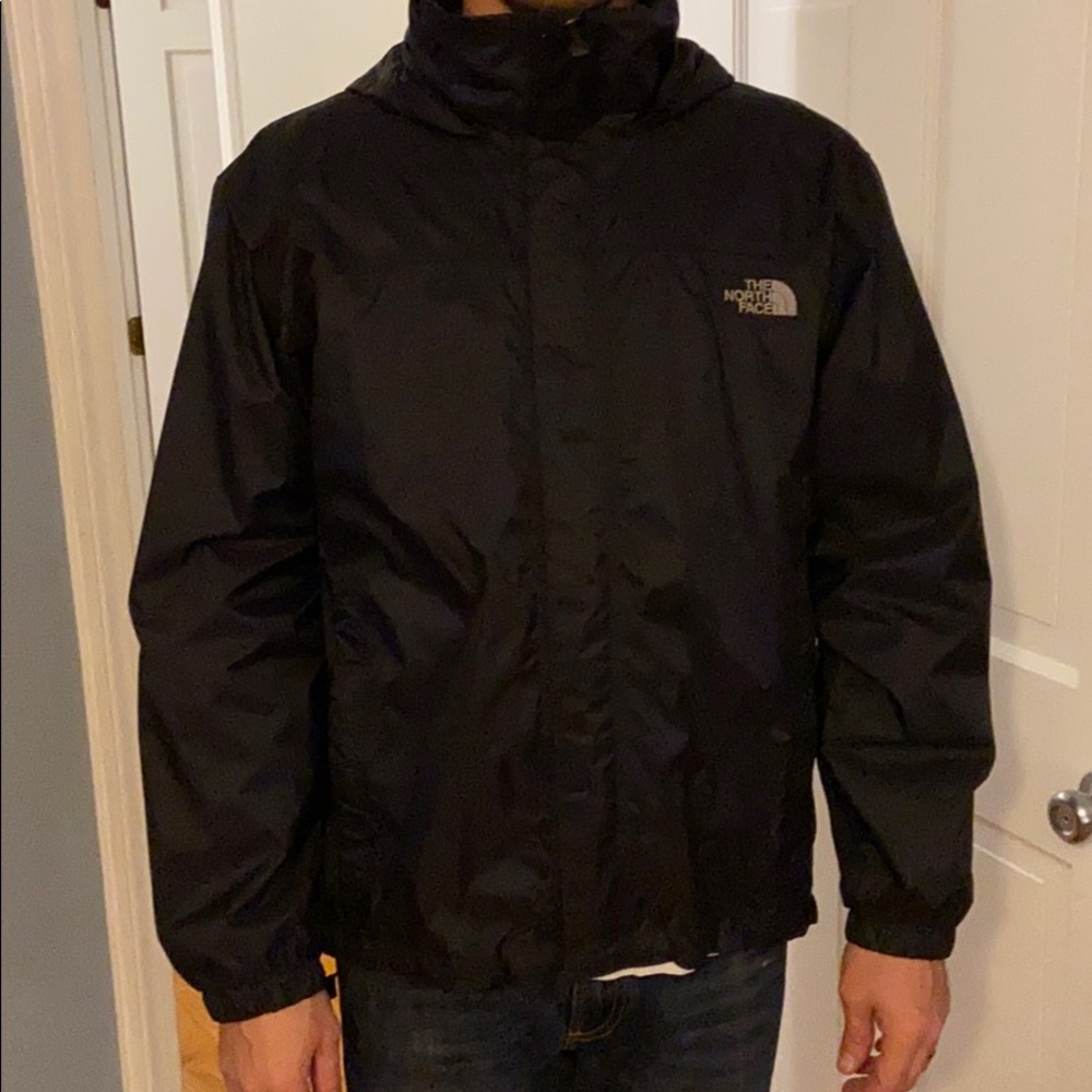 Black North Face raincoat - medium
